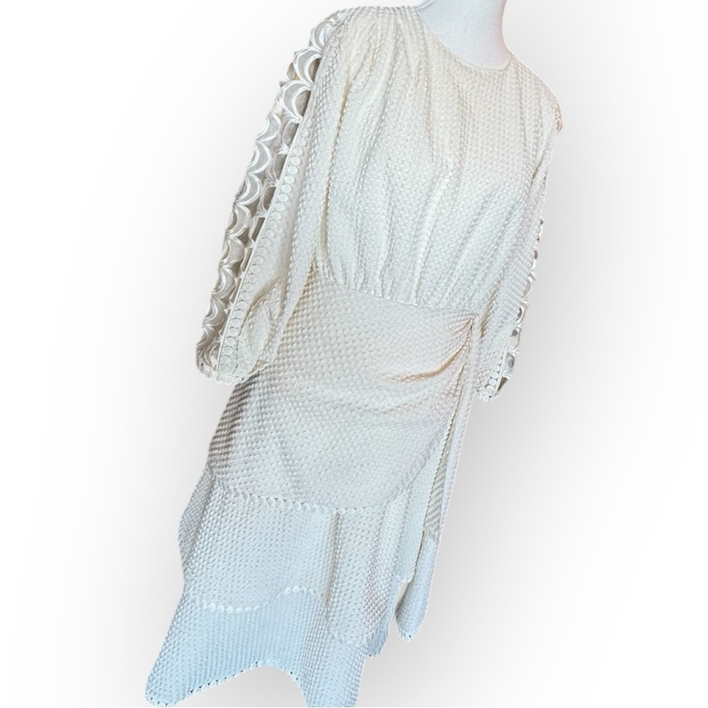 Sachin + Babi Gemma Midi Seersucker Dress Sz 6 Antique White - Picture 6 of 15